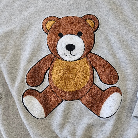 Elpam Women's Gray Teddy Bear Graphic Crewneck Sweatshirt. Size‎ S - Picture 2 of 7